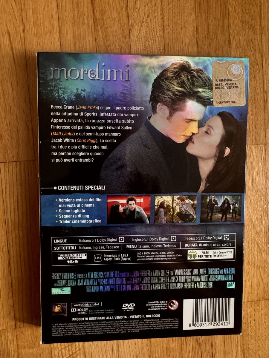 Tutti i DVDs: DVD parodia Twilight "Mordimi" e "Succhiami" – Usato da Viganello venduto da Lolland_7 1