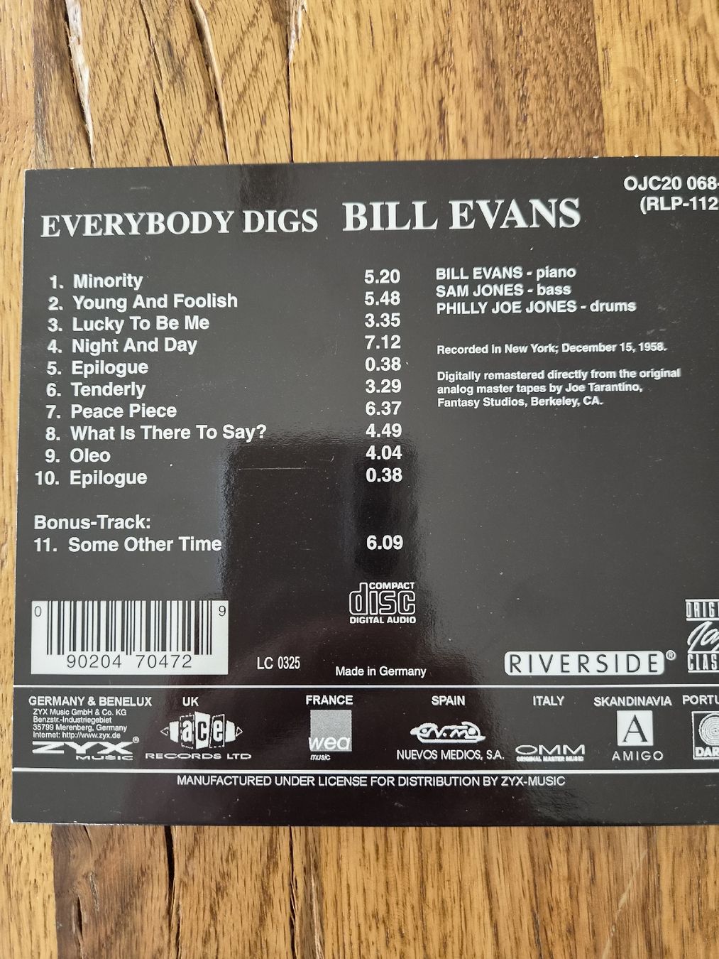 CDs: BILL EVANS EVERYBODY DIGS – D'occasion à Zofingen par Tinpan 2
