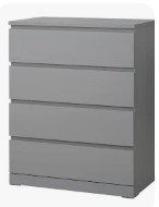 Original Malm Kommode grau 4 Schubladen *NEU*