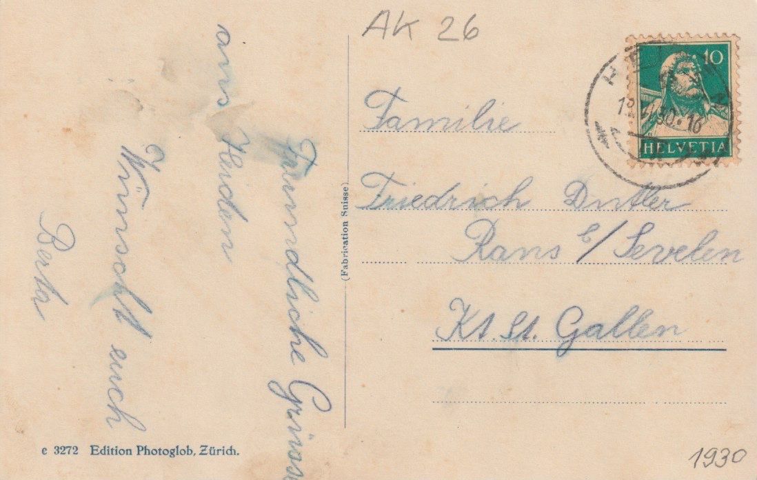 Ansichtskarten: AB 26 Heiden (810 m), 1930 – Gebraucht aus Freienbach von Bhaltis 1