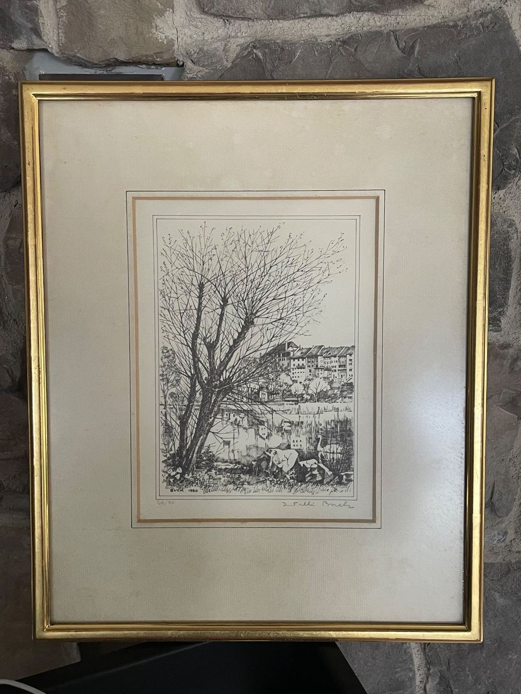 Gemälde: Gerahmte Originalzeichnung "Buck" 1980 – Gebraucht aus Volketswil von rubin74
