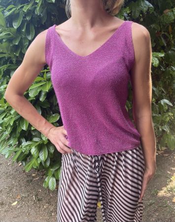 Glamour Top lurex viola tgM/L-nuovo stile👌festa