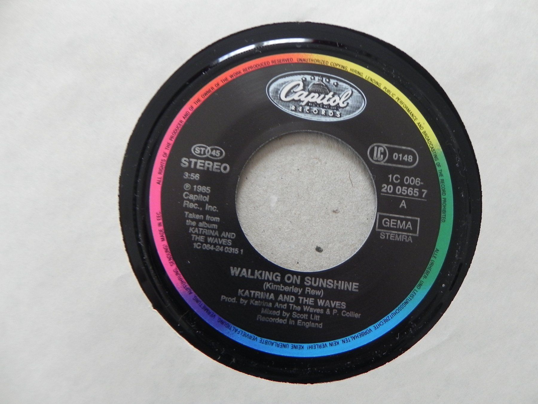 Schallplatten: Single Pop Band Katrin & the Waves 1985 Walking on Sunshine – Gebraucht aus Siebnen von krimsie 2