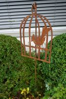 Rost: Vogelkäfig Gartendeko mit Vogel Stecker Neu