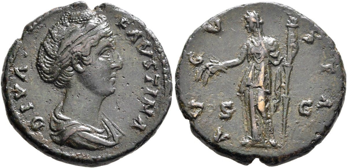 Alle Münzen: DIVA FAUSTINA Senior bronze münze – Gebraucht aus La Sarraz von classicworldcoins