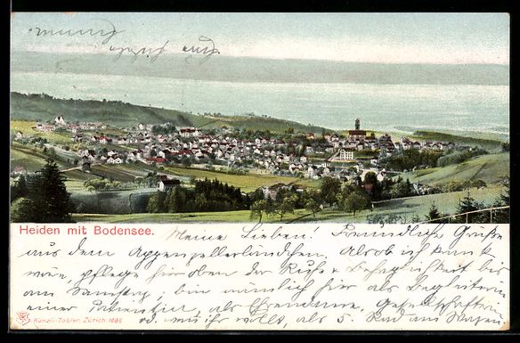 Ansichtskarten: AK Heiden, Mit Bodensee, 1905 – Gebraucht aus Berlin von bartko-reher