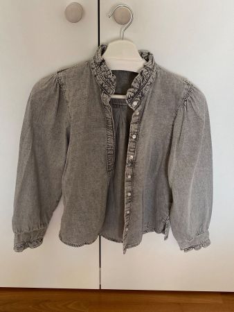 Jeanshemd, H&M, Gr. XS, grau - NEU
