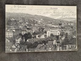 Alte PK / St Gallen - Tonhalle Gelaufen 1909