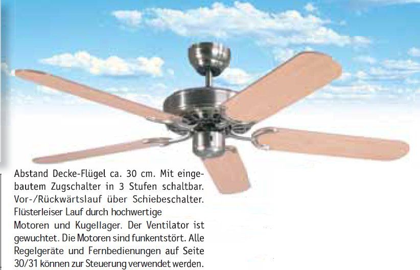 Ventilatoren: Deckenventilator Satin Star 132 – Neu und originalverpackt aus Zürich von Ventilatoren