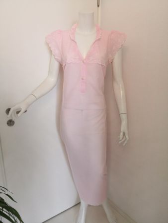 🤩CECILE DUMONT NACHTHEMD ROSA MIT STICKEREI NEU