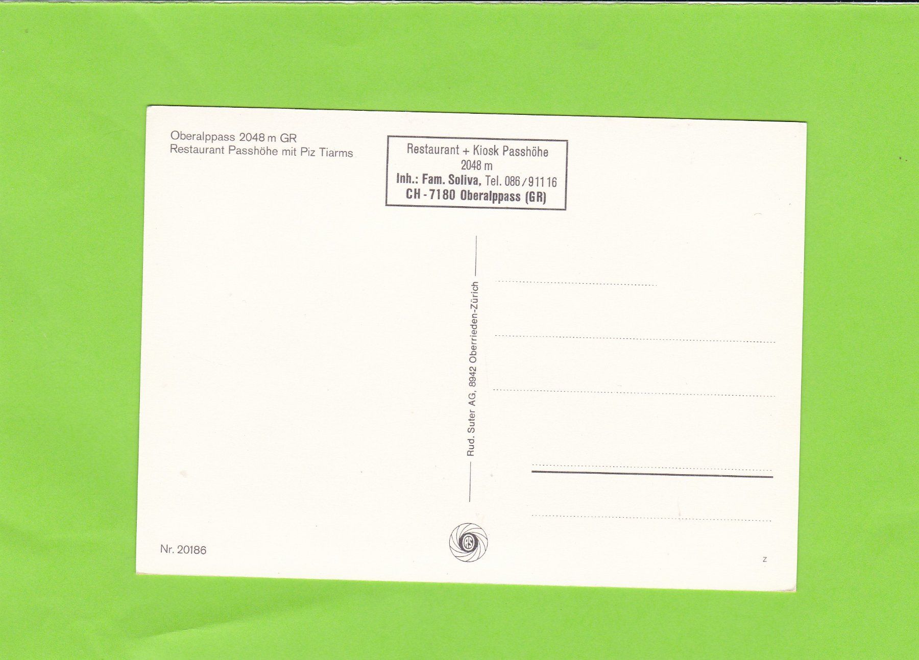 Cartoline postali: Oberalppass-belebt-Restaurant – Usato da St. Peterzell venduto da neckertal 1
