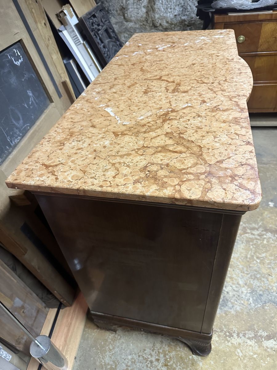 Commodes: Kommode mit Marmorplatte dunkel Holz mit Schubladen – D'occasion à Zürich par mywave 4