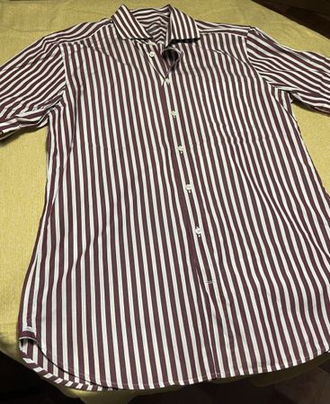 Van Laack Royal tgL/XL👌Camicia Uomo righe bordeaux cotone