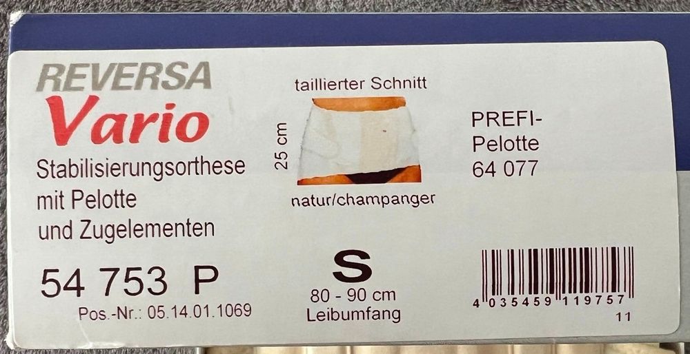 Thämert Reversa mit THERA-Band und PREFI-Pelotte komplett (Neu (gemäss ...