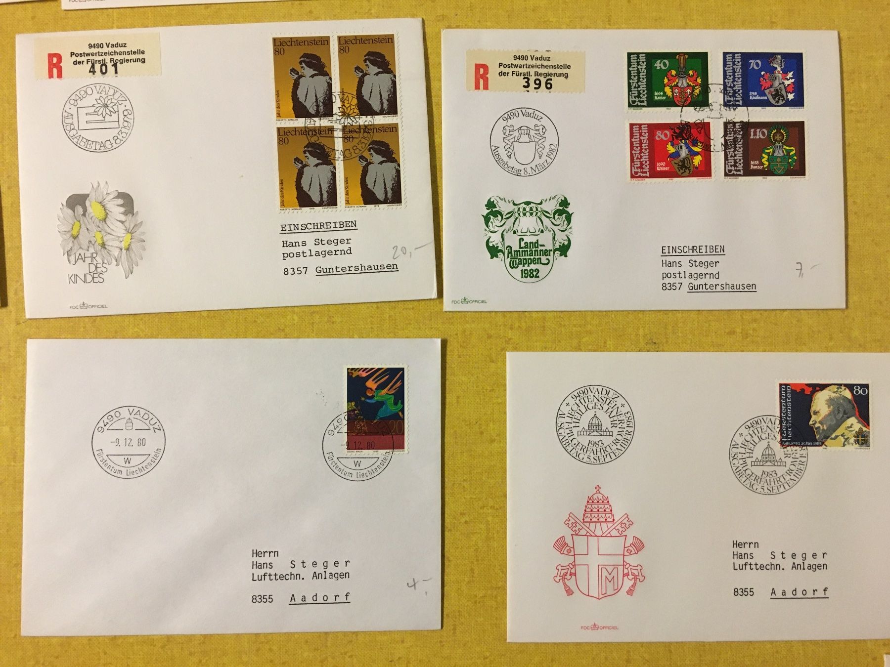 Tutti i francobolli: Lot Lichtenstein  FDC Briefe 23 Stück – Usato da Lanzenhäusern venduto da vic63 4