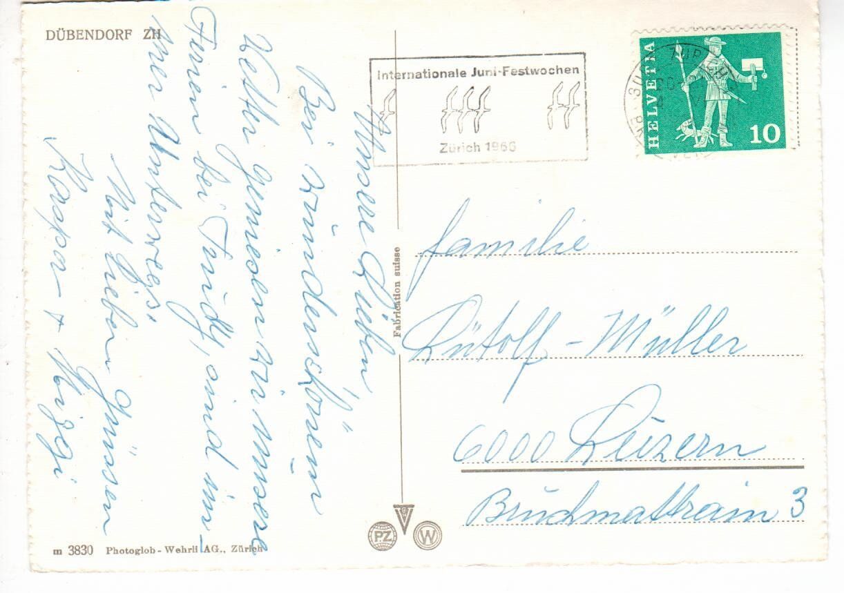 Cartoline postali: Dübendorf ZH – Usato da Wolhusen venduto da Curver9 1