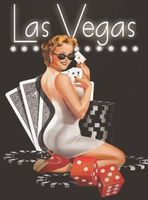 Rusty Blechschild - LAS VEGAS - PIN UP GIRL - 30 X 40 CM