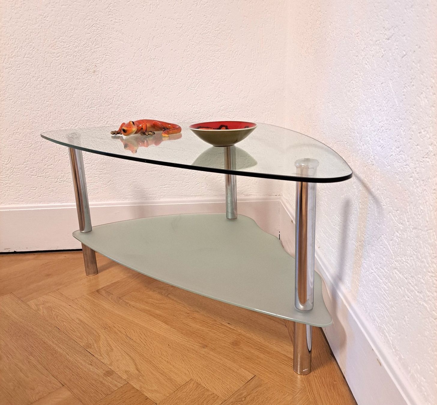 Tische: Table basse élégante en verre et chrome, 2 niveaux 100x50x47 – Gebraucht aus Bex von Dani-Dany 3