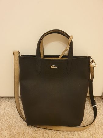 Sac à main/à bandoulière Lacoste, neuf,réversible,noir/beige
