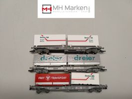 Roco 46569+47918+121 diverse Hupac-Wagen SBB DC H0 mit OVP