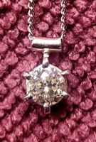Diamant-Brillant Anhänger 0,66 ct mit Platinkette – 900/850 