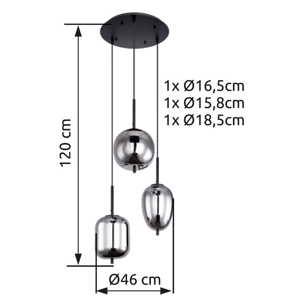 Kronleuchter & Deckenlampen: Pendelleuchte, Glas, Rauchfarbe, 46 cm Ø – Neu (gemäss Beschreibung) aus Kreuzlingen von Smart-Light 6