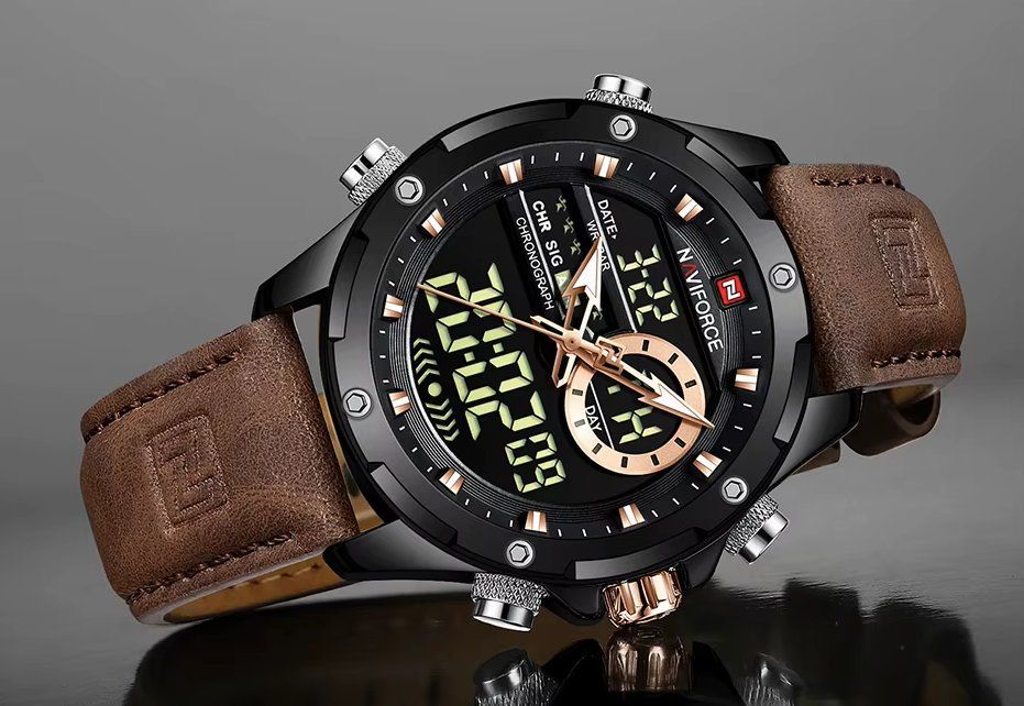 Orologi: Herren Quartz Uhr mit Lederarmband – Nuovo e nell'imballaggio originale da Geneve venduto da Titi2008 6