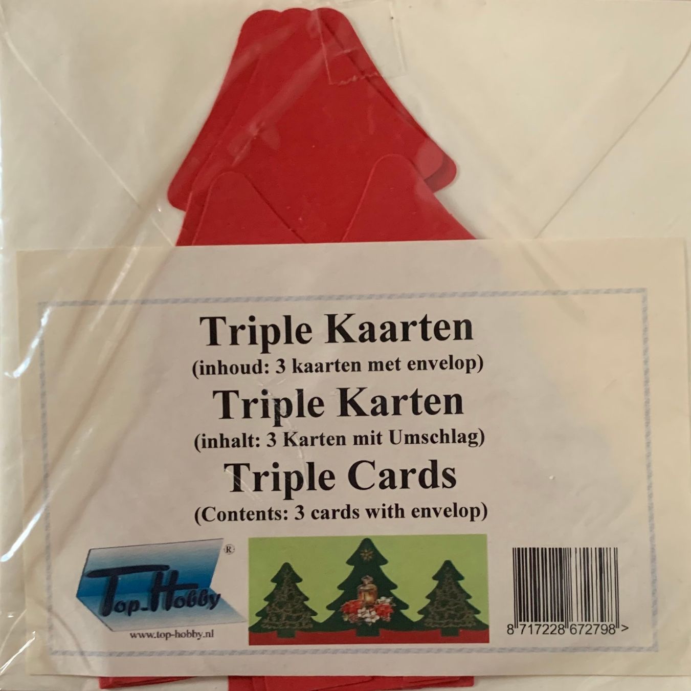 Karten: Triple Karten-Set Tannenbaum rot – Neu und originalverpackt aus Zäziwil von kreative-ideen