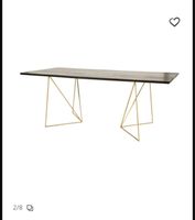 Tisch schwarz Metallgestell GOLD geometrisch