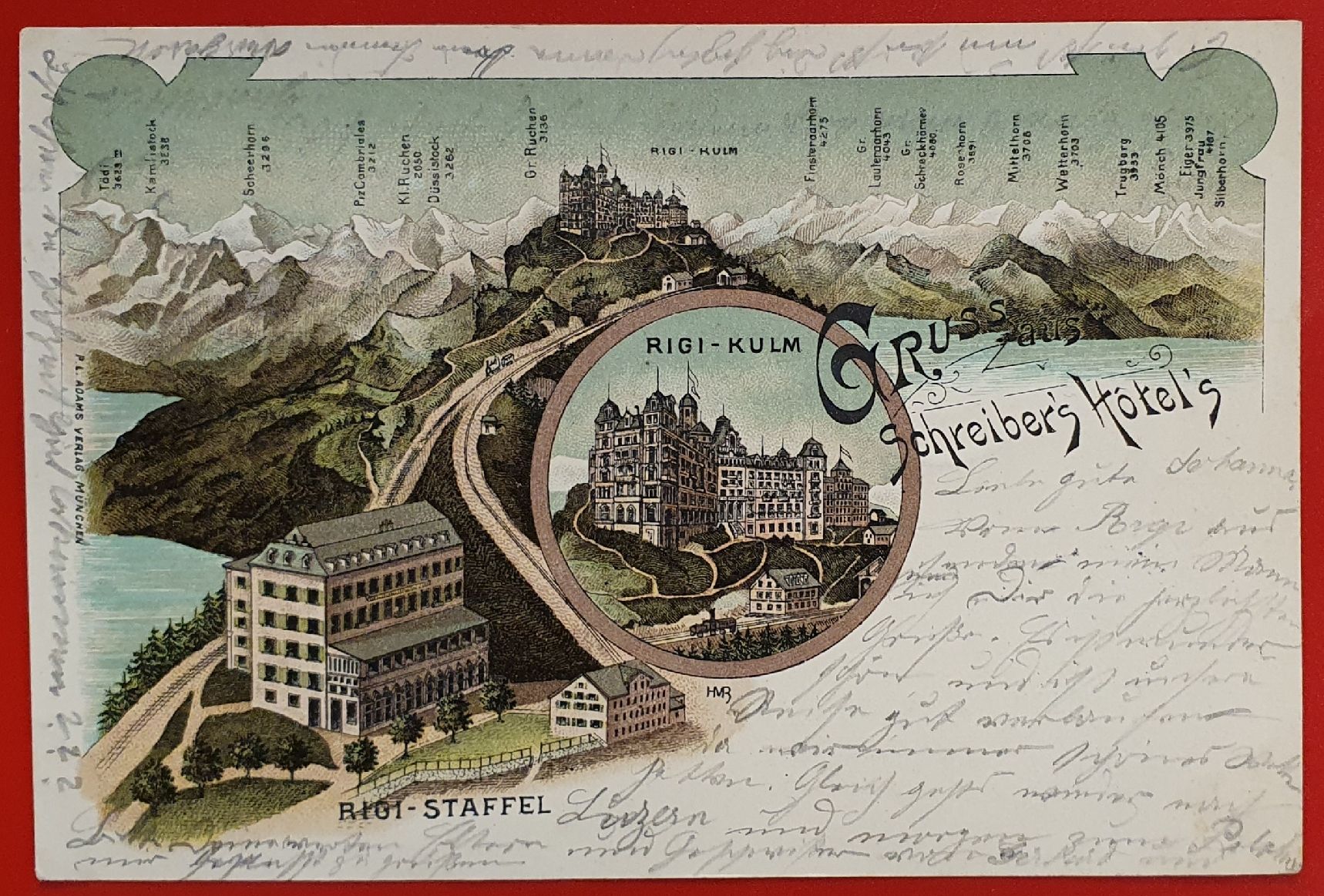 Cartoline postali: Rigi-Kulm 1897 -  Hotel Rigi-Staffel – Usato da Kreuzlingen venduto da Rschweiz1