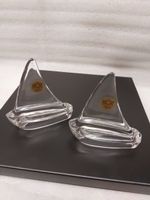 Glass sailboat 2 pieces - RCR Cristalleria Italiana - Rare