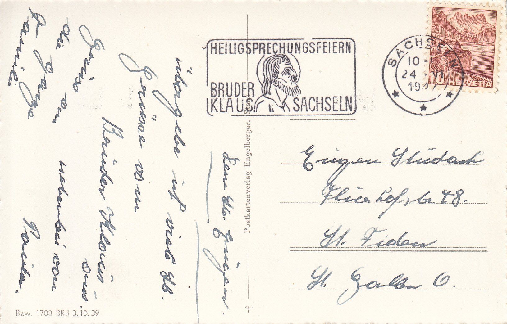 Ansichtskarten: Sachseln 1947 – Gebraucht aus Bürglen TG von StampGraf 1