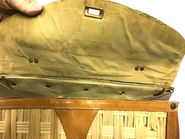 : Handtasche mit Leder und Korbweide 50er – Usato da Zürich venduto da gigimai67 5