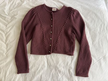 Huber Vintage Cardigan, one size, purple knitted