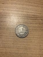 1 Schweizer Franken Silber Münze Jahrgang 1920