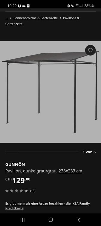 GUNNÖN Pavillon Ikea ohne Baldachin Kaufen auf Ricardo