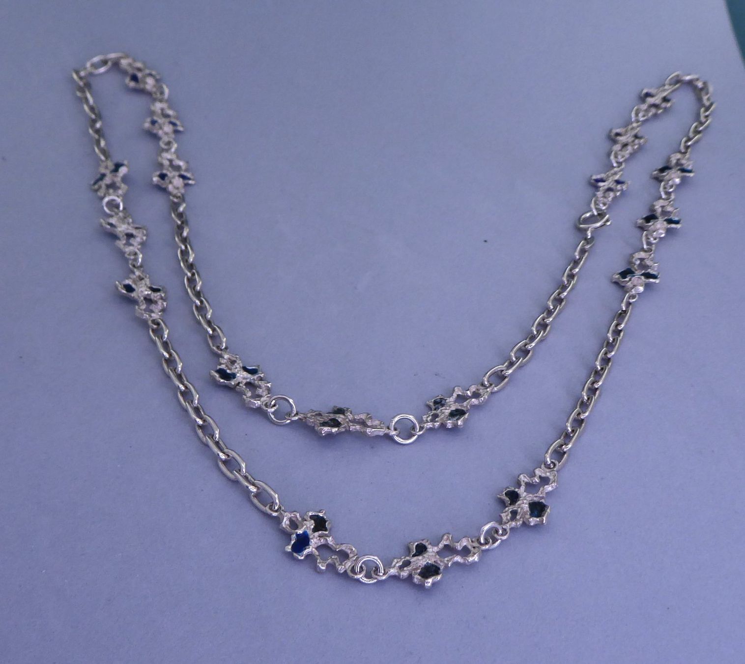 Catenine: Antike Kette 800 Silber mit Email vor 1985 – Usato da Muri AG venduto da Lineli2020 1