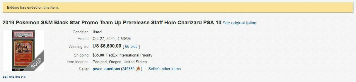 Pokémon Carte collezionabili: [PSA 10] Prerelease STAFF Charizard Holo – Nuovo (secondo la descrizione) da Widen venduto da Zu-Schlag 5