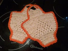 Topflappen rosa-orange, Handarbeit, NEU %