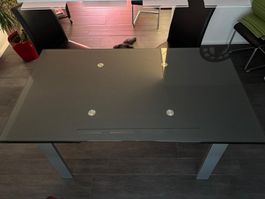 Esstisch ausziehbar Glas Metall guter Zustand
