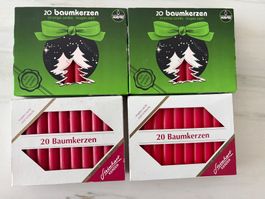 4 Schachteln Baumkerzen rot 80 Stück insgesamt ungebraucht