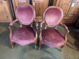 Schöner antiker Louis-Philippe Stuhl mit Samtbezug, Vintage