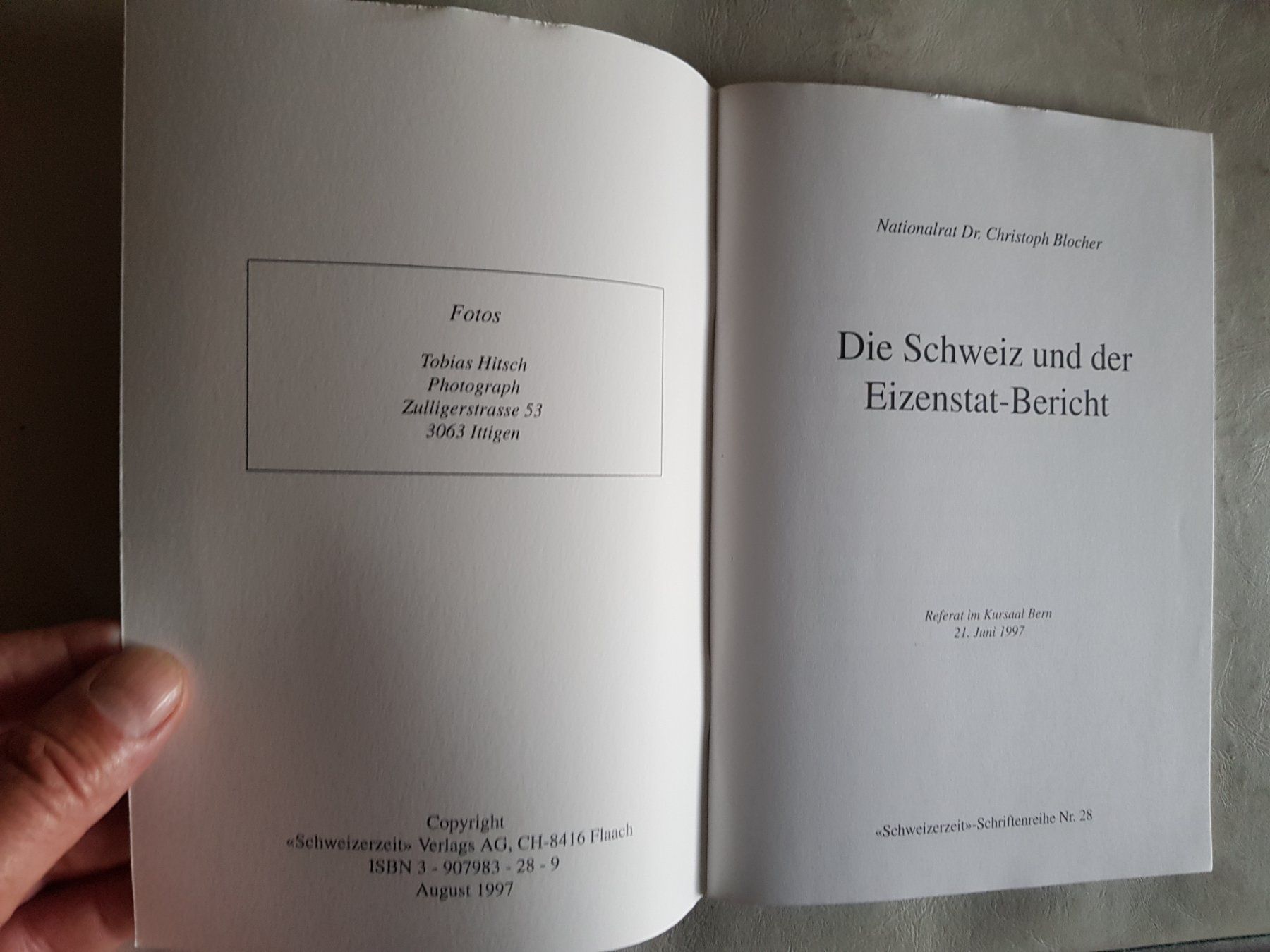 Libri: Die Schweiz und der Eizenstat-Bericht 1997 Chr. Blocher – Usato da Walterswil BE venduto da Lonitti 6