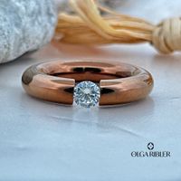 Edelstahlring mit Zirkonia, Gr.61