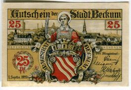 Notgeld "25 Pfennig. Beckum 1920".