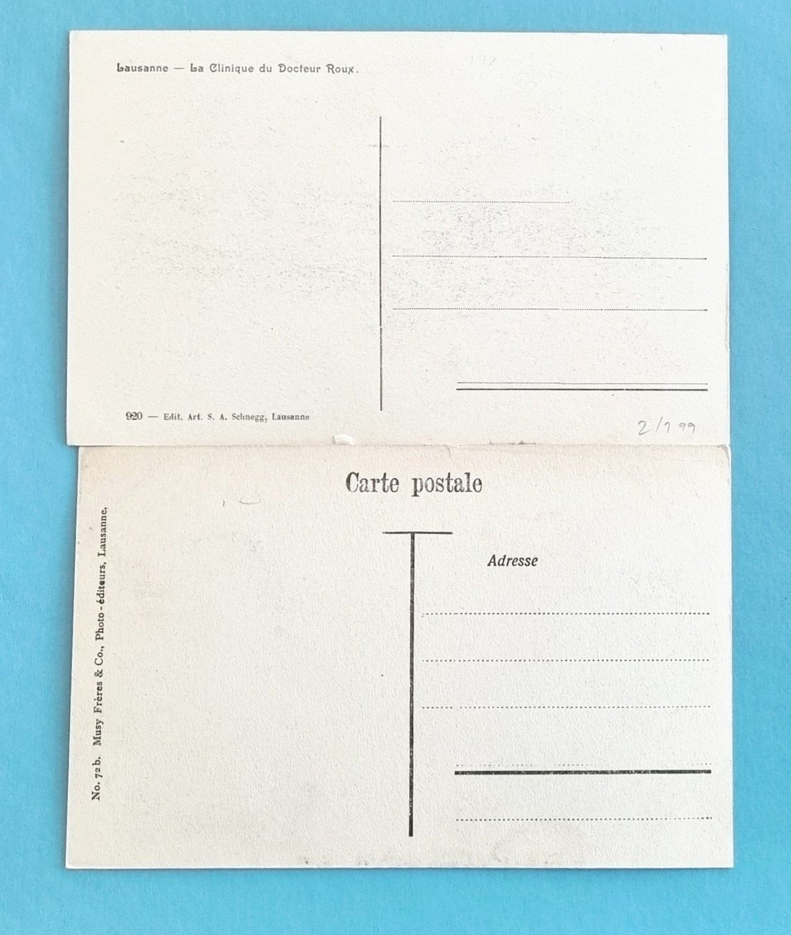 Cartoline postali: Lausanne - Clinic Dr. Roux – Usato da Rothrist venduto da RROENK 1