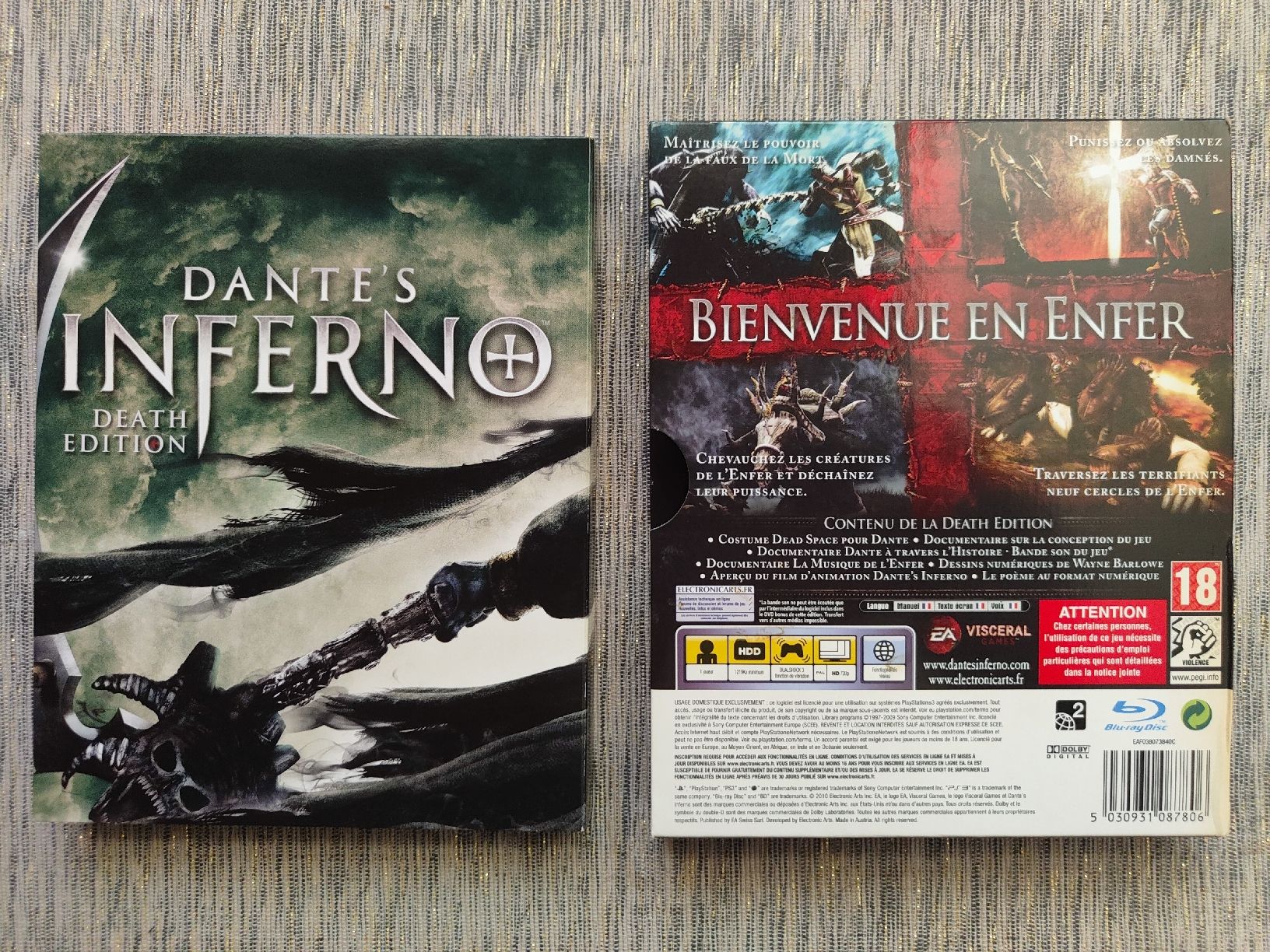Jeu PS3 Dante's Inferno Death Edition - Version PAL FR, Très Bon état Complet