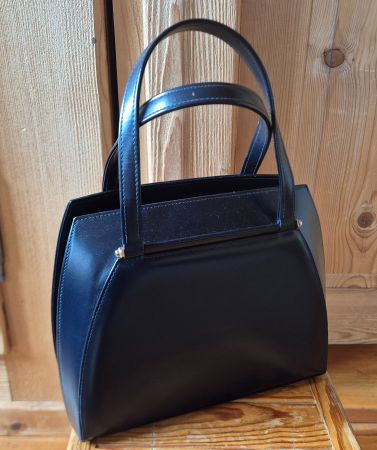 Leder Handtasche, hohe Qualität, nachtblau, Erbstück