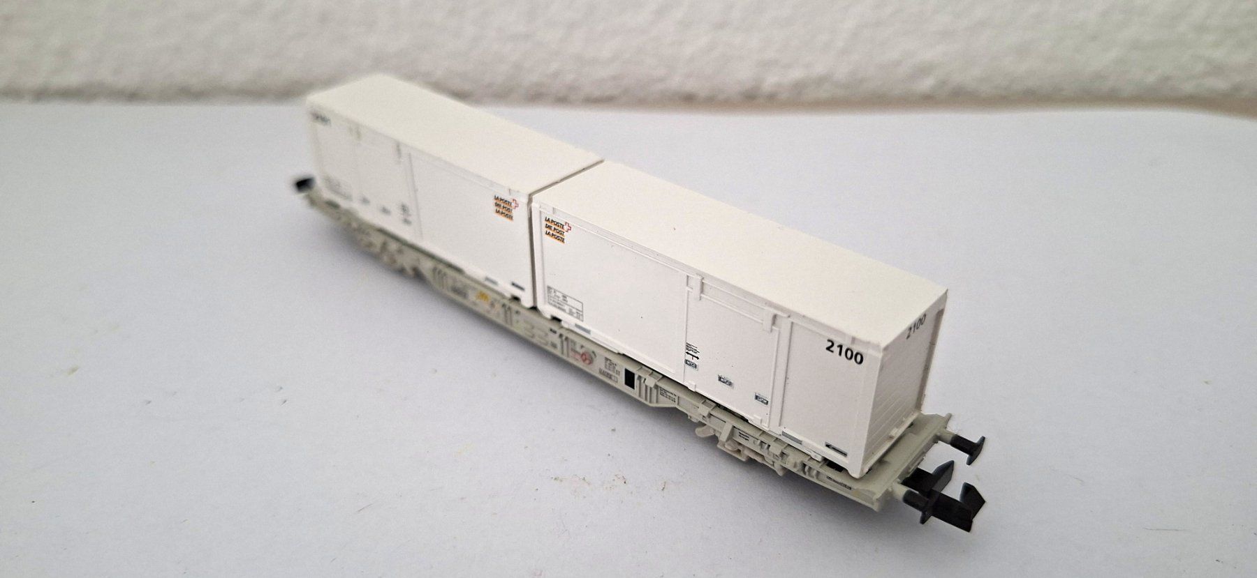 SBB/CFF/FFS Modellini di ferrovie: Creanorm SBB Containertragwagen Post – Usato da Biberist venduto da Ntrains 3