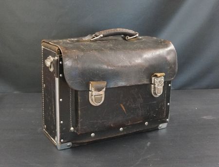 Werkzeugtasche Vintage aus Zeugleder schwarz